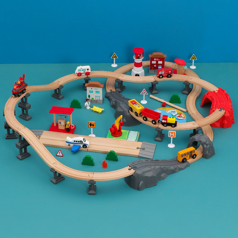 木制拼装汽车轨道赛车儿童玩具木质男女孩益智电动遥控小火车套装,玩具/童车/益智/积木/模型,电动/遥控轨道,淘宝优惠券,粉丝福利购,淘宝优惠卷