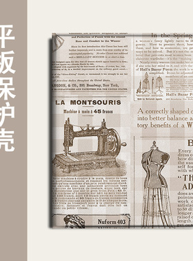 适用OPPOPad4pro/pad3平板Air2英文Neo复古报纸11.4带笔槽VIVOPad5Pro/13寸IQOOPad5/12.1寸SE11保护套壳简约