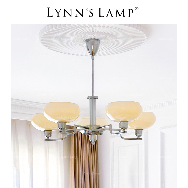 立意客厅书房法式玻璃吊灯