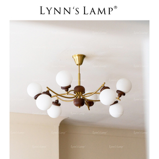 书房日式 Lynn 中古风实木卧室主卧法式 客厅魔豆大灯 大吊灯 s立意