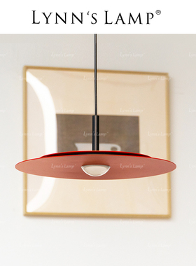 Lynn's立意北欧红色餐厅吧台吊灯床头led飞碟岛台中古简约灯具