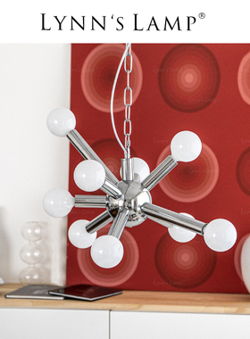 Lynn's立意北欧spazio包豪斯分子吊灯客厅餐厅太空时代中古灯具