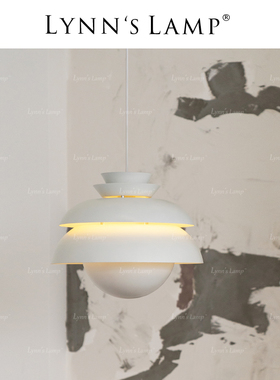 Lynn's立意 北欧白色松果吊灯 餐桌吧台设计师简约饭厅水吧岛台灯