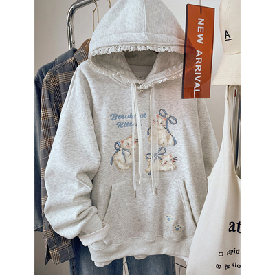 【优质面料】刺绣设计感连帽上衣