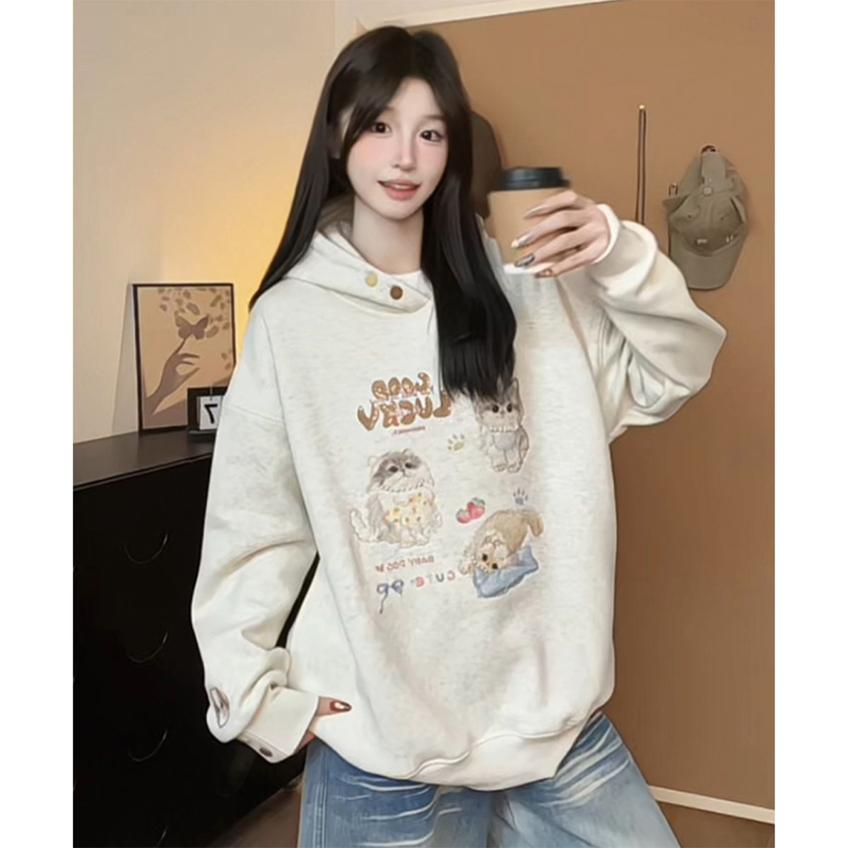 【小红书推荐】显瘦遮肉圆领卫衣