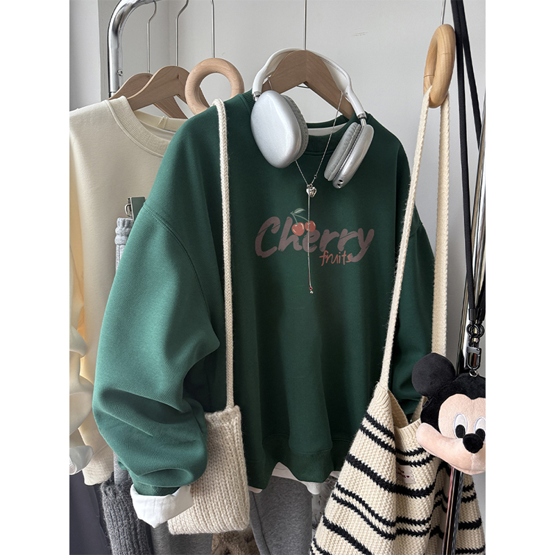 小个子宽松长袖胖mm大码加绒上衣