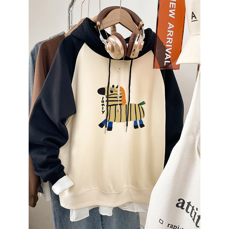 【小红书推荐】撞色大码连帽卫衣