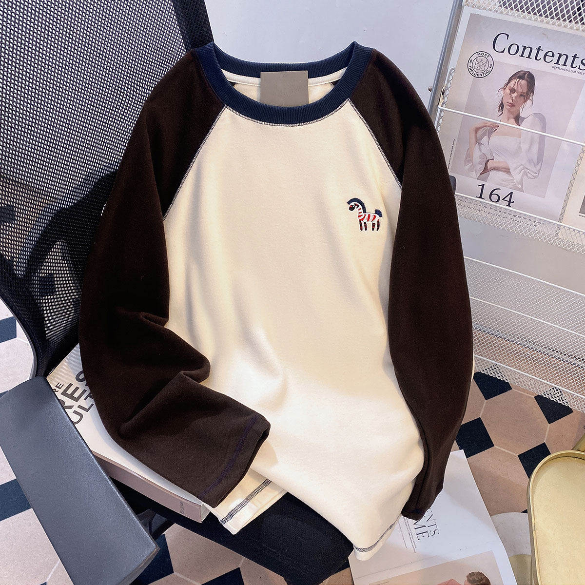 2026春季宽松oversize刺绣打底衣女内搭高级感可外穿长袖t恤上衣,女装/女士精品,T恤,淘宝优惠券,粉丝福利购,淘宝优惠卷