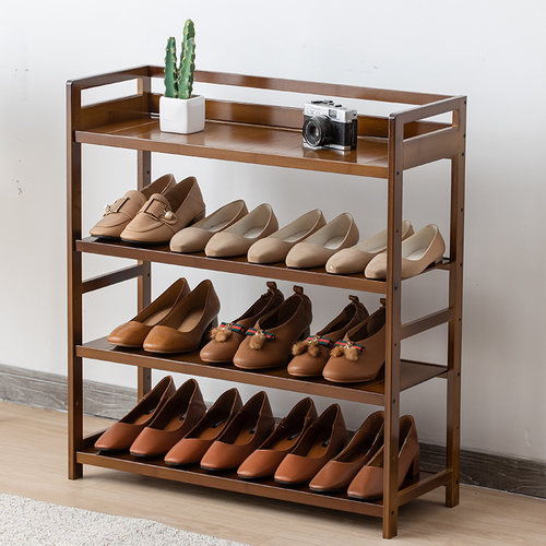 木本致现代简约简易防尘楠竹鞋架