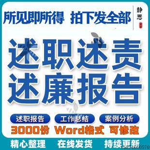 年度述职述廉报告模板办公室单位各类述责报告工作总结word电子