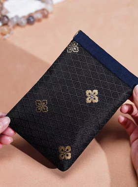 12厘米口金包零钱夹织锦缎文玩袋首饰收纳礼品包布艺刺绣钱卡包