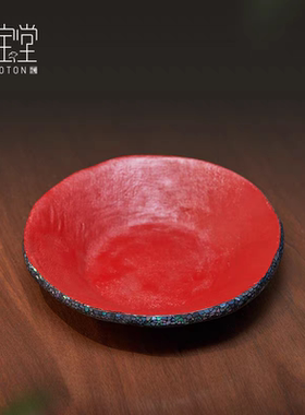 臻宝堂大漆壶承干泡台小号托盘纯手工螺钿壶垫茶盘中式茶具零配件