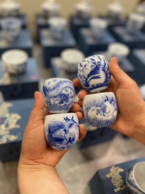 画堂春山海经忘忧解忧无忧杯经典画片重工细腻震撼景德镇手工