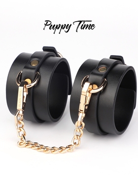 Puppy Time皮质手拷魔术道具cosplay金属链可调节情侣