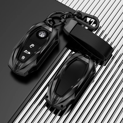 专用大众途锐11-18款钥匙套老款进口大众途锐汽车金属钥匙包壳扣