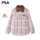 新款 FILA斐乐儿童童装 棉服2026年春季 女中大童休闲翻领宽松外套