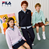 新款 FILA斐乐儿童童装 卫衣2026年春季 男女中大童休闲加绒套头上衣