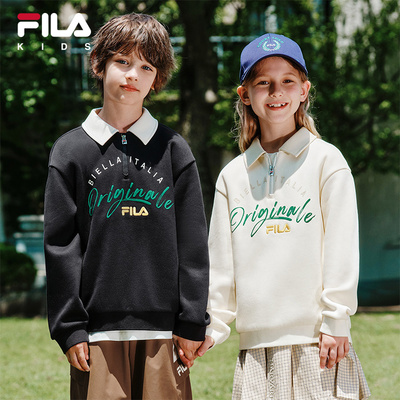 【斐暖】FILA 斐乐童装儿童卫衣冬季款男女童加绒保暖抗菌上衣