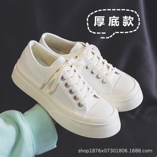 ins帆布鞋女韩版ulzzang潮原宿风大头鞋2023春季休闲小白鞋板鞋子