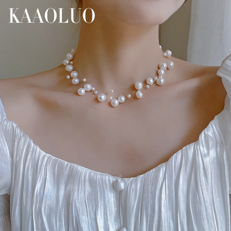 珍珠项链女巴洛克天然新娘法式