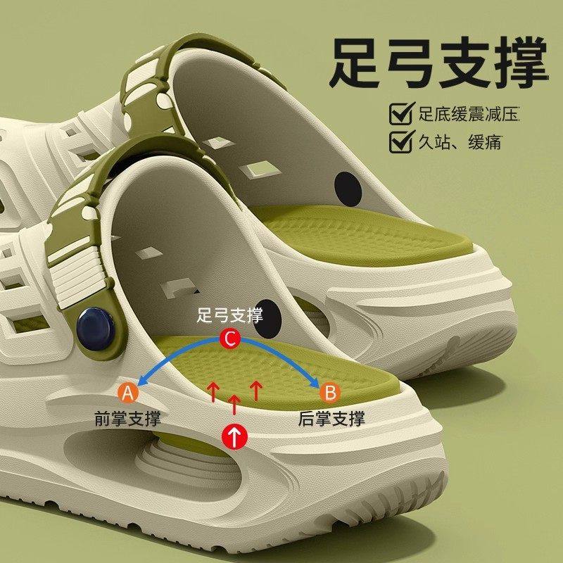 洞洞鞋男士2025夏季新款外穿防滑不累脚足弓支撑户外eva凉拖鞋男