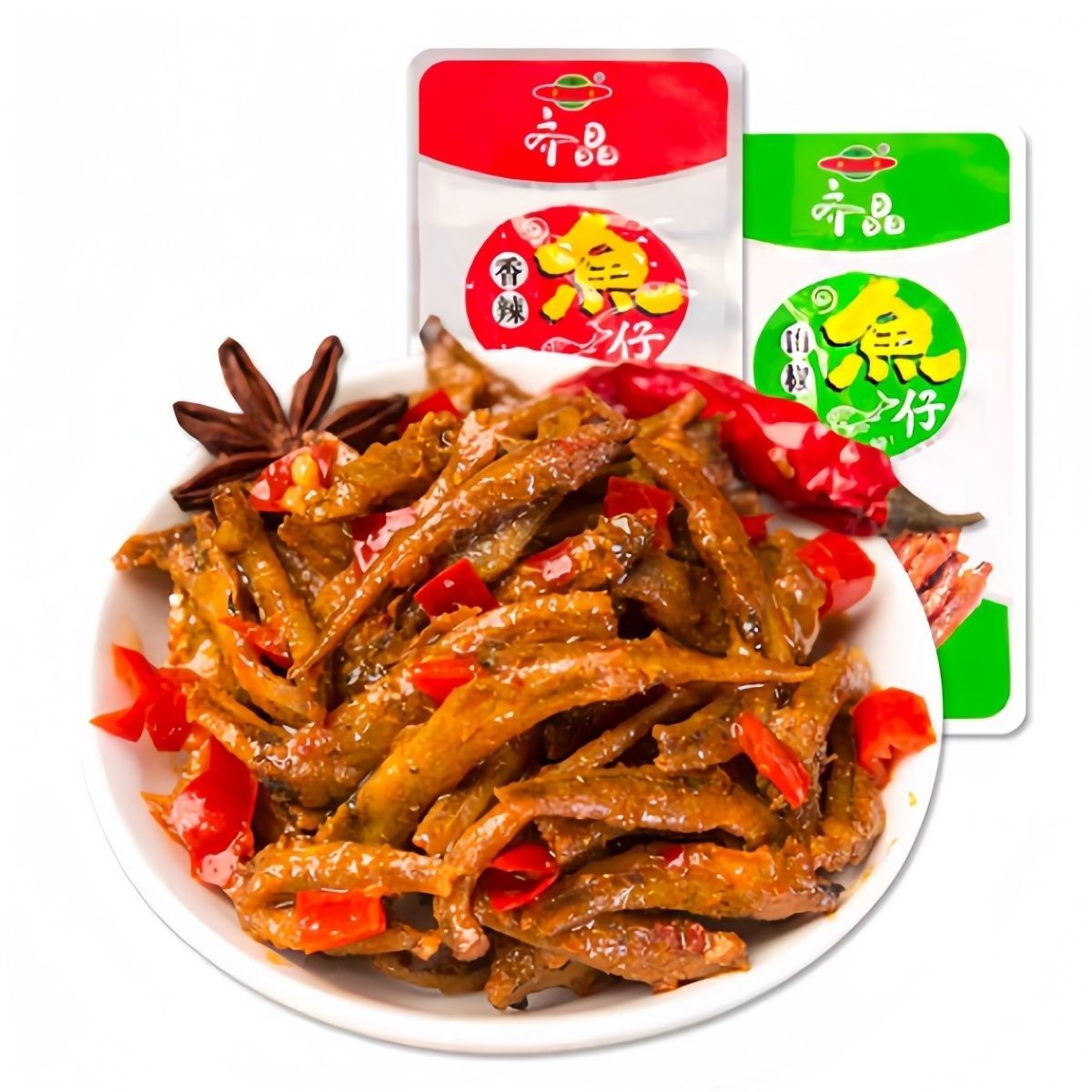 齐晶山椒鱼仔猛辣味湖南长沙特色休闲零食小包装香辣毛毛鱼小鱼干