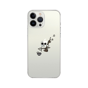 适用苹果17promax透明手机壳iPhone16pro搞怪有趣苹果人吹笛拉二胡苹果13镜头全包15promax情侣款14防摔软壳