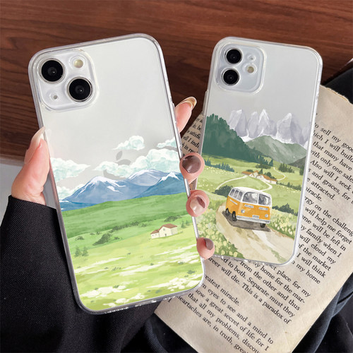 苹果超薄散热夏天清新手机壳