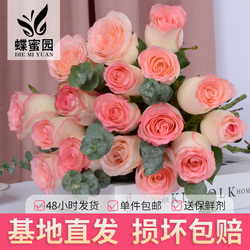 爱莎玫瑰鲜花花束向日葵香水百合组合花束家用插花艾莎玫瑰鲜切花
