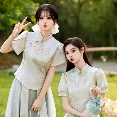 伴娘服礼服女2025新款冬装姐妹裙小个子高级感绝美伴娘服中式旗袍