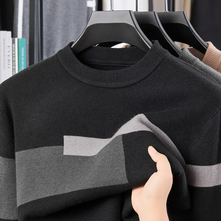 2025年新款羊绒衫男士圆领针织打底衫薄款毛衣秋冬装中年羊毛衫男