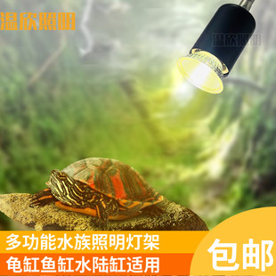 爬宠灯乌龟晒背灯架万向软管夹子灯两栖动物补光灯夹小动物全光谱