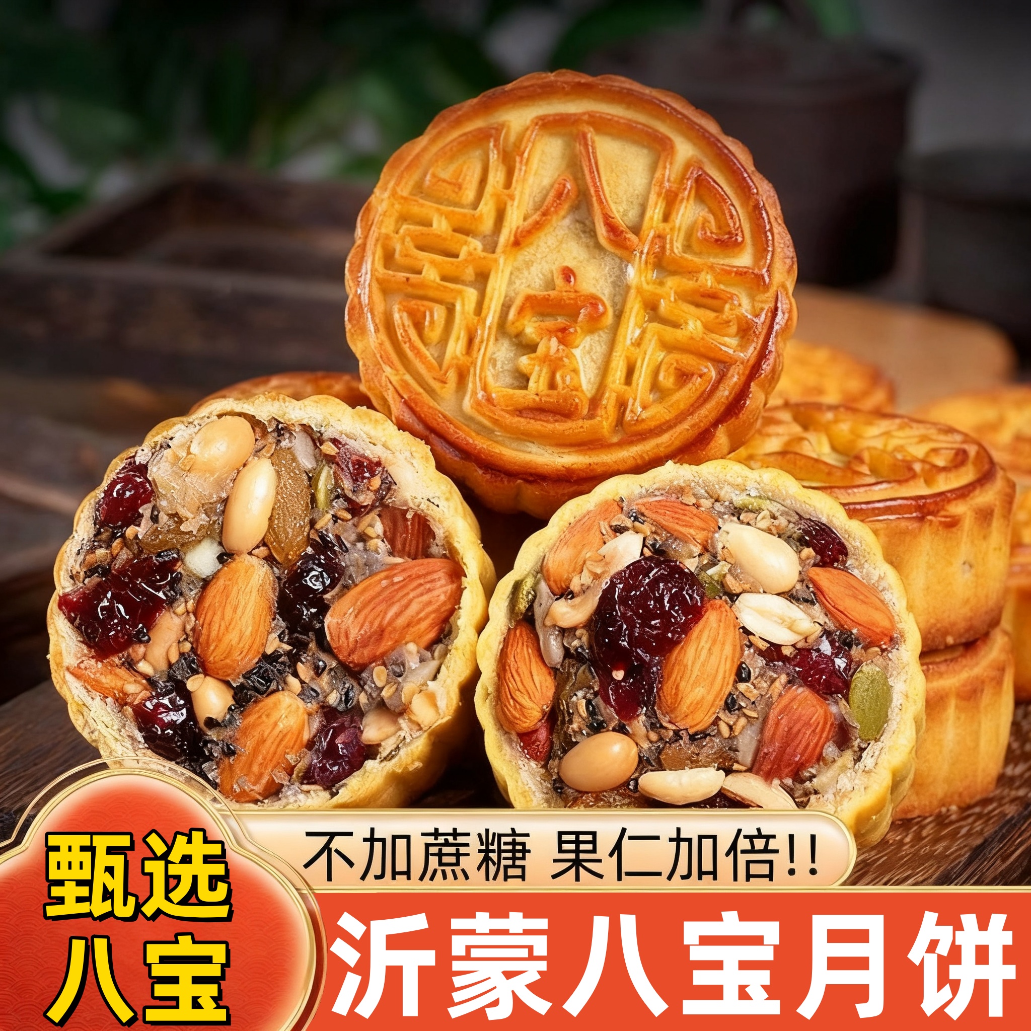 传统八宝月饼中秋手工糕点五仁味老式礼盒送人官方旗舰店2025新款