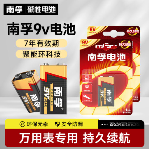 南孚9伏方块电池9v方形遥控器万用表烟感探测器叠层话筒9号干电池