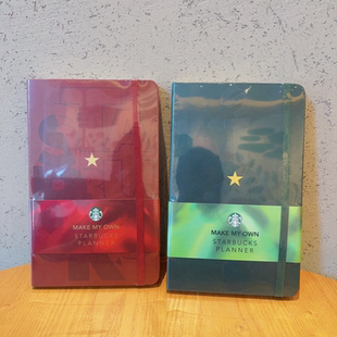 星巴克Moleskine合作款日记本节日红绿笔记本字母皮感封面手帐本