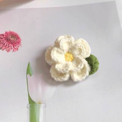 手工钩织手工编织钩织立体花朵毛线装饰配件DIY材料多色配饰花朵