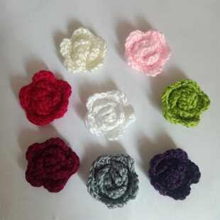 手工编织钩花立体三层花朵毛线DIY装饰配件服装辅料配饰