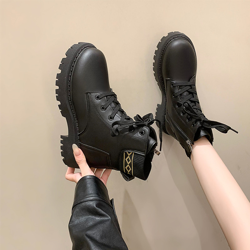 大码女鞋41一43脚宽胖保暖棉靴2023冬新款时尚休闲舒适加绒马丁靴,女鞋,马丁靴,淘宝优惠券,粉丝福利购,淘宝优惠卷