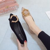 女鞋 41—43春秋季 平底尖头单鞋 大码 女一脚蹬豆豆鞋 40—43肥脚宽胖