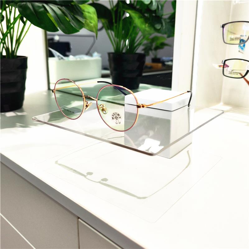 彩色压克力眼镜陈列道具白色实木眼镜展示架展柜橱窗中岛颜值装饰