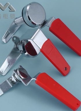 不锈钢MS172红色手柄圆柱锁高低压开关柜门锁 配电柜网络机柜门锁
