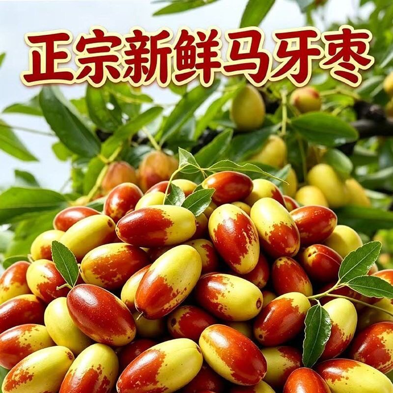 【脆甜】新鲜马牙枣脆枣鸡心长枣大红枣非灵武冬枣百年枣树现货