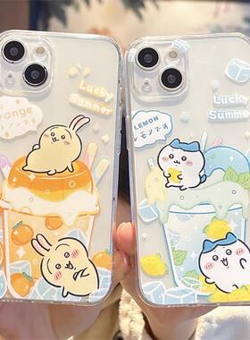 乌萨奇饮料适用小米15pro手机壳13透明红米K80情侣红米note14Civi新款适用于苹果17promax手机壳iphone16巨好