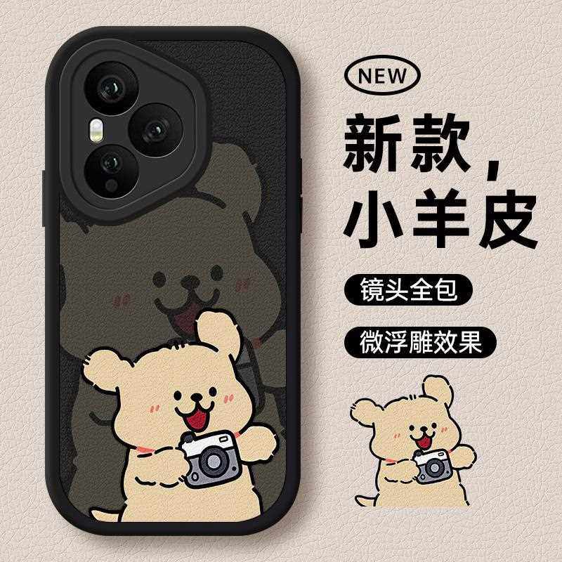 拍照小狗适用华为荣耀500pro情侣pura80防摔nova14magic手机壳新款适用于苹果17promax手机壳iphone16巨好看