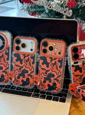 橙色马年新款适用于苹果17promax手机壳iphone16巨好看的15小众14超漂亮13plus女12高级感11超火全包防摔华为