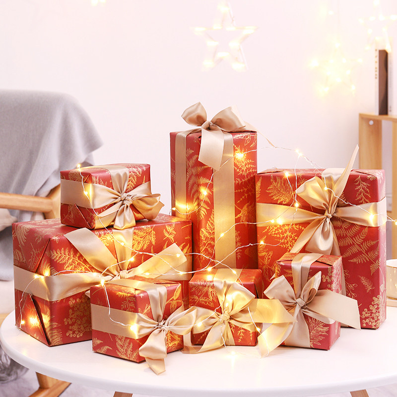 圣诞节装饰礼盒堆头摆件空盒礼物盒圣诞树场景布置道具盒子礼品盒