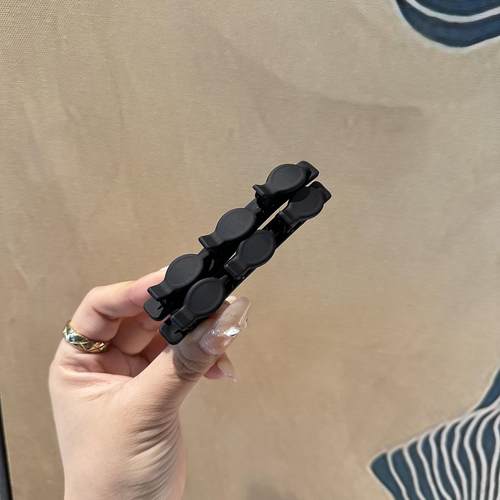 网红纯色懒人公主头哑光双层编发侧边夹刘海发夹女碎发固定发卡子