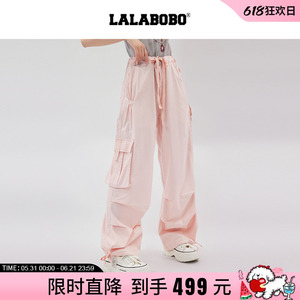 LALABOBO立体熊工装长裤