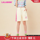 LALABOBO2024春夏新款 WXZD18 CBCA 菠萝满印休闲运动短裤 下装
