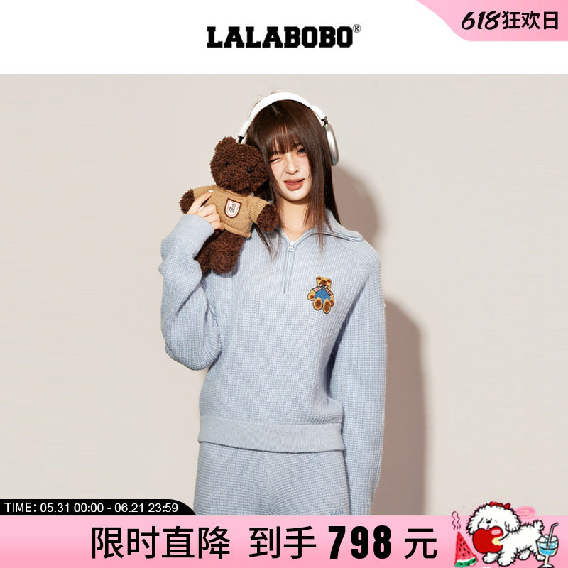 LABO半高领拉链小狗套头卫衣